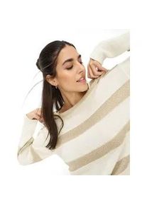 Strickpullover Brax "Style LESLEY", Damen, Gr. 48, ecru, Strick, 62% Baumwolle, 19% Viskose, 15% Polyamid, 4% Polyester, U-Boot-Ausschnitt, Pullover Strickpullover