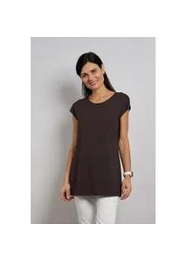 Longshirt Seidel Moden, Damen, Gr. 40, d ́braun, Jersey, Obermaterial: 94% Viskose, 6% Elasthan, normal Po-bedeckend, Rundhals, angeschnitten abgesteppte Kante, Shirts Longshirt, MADE IN GERMANY