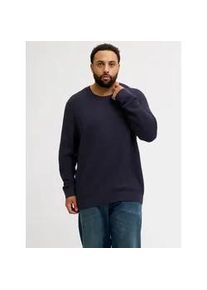 Jack & Jones PlusSize Strickpullover "JPRBLUBARKLEY KNIT CREW NECK PLS", Herren, Gr. 5XL, night sky detail:solid, Strick, Obermaterial: 100% Baumwolle, JACK & JONES PLUSSIZE, unifarben, normal, Rundhals, Pullover Strickpullover