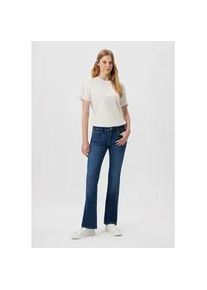 Bootcut-Jeans Mavi "BELLA MID-RISE", Damen, Gr. 25, L&auml;nge 34, blau (schwarz brushed str), 80% Baumwolle, 18% Polyester, 2% Elasthan, bootcut fit lang, Jeans, Bootcut Jeans
