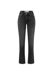 Straight-Jeans MAC "MACMELANIE", Damen, Gr. 34, L&auml;nge 30, grau basic, Denim/Jeans, Obermaterial: 77% Baumwolle, 10% Polyester, 10% Viskose, 3% Elasthan, straight fit kn&ouml;chellang, Jeans Straight-Jeans, Sportives Naht-Detail am Tascheneingriff