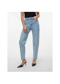 V&eacute;ro Moda High-waist-Jeans VERO MODA "VMTESSA HR MOM JEANS RA389 GA NOOS", Damen, Gr. 25, L&auml;nge 30, blau (light blau denim), Denim/Jeans, Obermaterial: 99% Baumwolle, 1% Elasthan, unifarben, Jeans High-Waist-Jeans