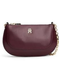 Umh&auml;ngetasche Tommy Hilfiger "TH GLAM MINI CHAIN CROSSOVER", Damen, Gr. B/H/T: 20cm x 14cm x 5cm, dunkelrot, Lederimitat, Taschen Umh&auml;ngetasche, Damen Schultertasche, Abendtasche, Zierkette als Umh&auml;ngeriemen