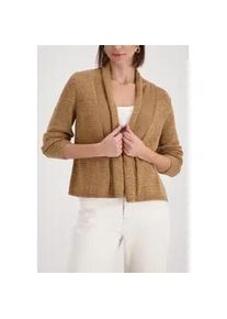 Strickjacke monari "Jacke Strick&uuml;berwurf Basic", Herren, Gr. 46, biscotti, Strick, Obermaterial: 57% Polyacryl, 43% Polyamid, unifarben, regular fit normal, ohne Ausschnitt, eingesetzt B&uuml;ndchen, Strickjacken Strickjacke, Schalkragen, Regular Fit