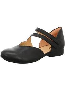 Think! Riemchenballerina THINK "Think Ballerinas Leder", Damen, Gr. 40,5, schwarz, Leder, Schuhe Riemchenballerina