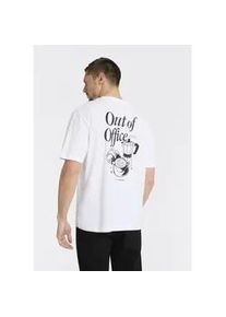 HUGO BOSS T-Shirt HUGO BLUE "Oversized Tee", Damen, Gr. M, wei&szlig; 100, Single Jersey, Obermaterial: 100% Baumwolle, unifarben, oversize h&uuml;ftbedeckend, Rundhals, abgesteppte Kante, Shirts T-Shirt, mit Print, Rundhals