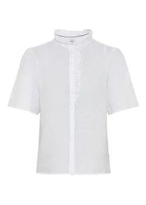 Kurzarmbluse Brax "Style VIVE", Damen, Gr. 48, wei&szlig;, Web, 100% Leinen, Blusen