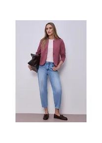 Sweatblazer Street One, Damen, Gr. 42, schwarz clouded blush, Jersey, 71% Polyester, 26% Viskose, 3% Elasthan, unifarben, normal normal, V-Ausschnitt, B&uuml;ndchen, Blazer, Jersey