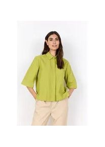 Hemdbluse soyaconcept "SC-NETTI 118", Damen, Gr. L, split pea, Web, Obermaterial: 53% Polyester, 47% Baumwolle, gepflegt, unifarben, bequem h&uuml;ftlang, Rundhals, weit, Blusen Hemdbluse, mit 3/4 Arm