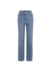 Stretch-Jeans GOLDNER "Denim Jeans mit weitem Bein", Damen, Gr. 50, N-Gr, blau (hellblau), Obermaterial: 83% Baumwolle CO. 15% Polyester PES. 2% Elasthan EL., Jeans