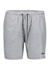 Badehose LINDBERGH "Bademode Loose Fit", Herren, Gr. XXL, Normalgr&ouml;&szlig;en, navy stripe, Obermaterial: 55% Polyester, 29% Elastomultiester, 16% Baumwolle, gestreift, Badehosen Badehose