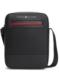 Umh&auml;ngetasche Tommy Hilfiger "TH FOUNDAITON MINI REPORTER", Damen, Gr. B/H/T: 16cm x 20,5cm x 6cm, schwarz, Lederimitat, Taschen Umh&auml;ngetasche, Unisex Schultertasche, Crossbody-Bag mit Logoschriftzug