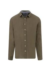 Leinenhemd Fynch-Hatton, Herren, Gr. 3XL, N-Gr, schwarz khaki, Web, Obermaterial: 100% Leinen, unifarben, regular fit normal, Manschette, Hemden, mit Logo Stickerei