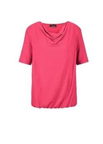 Kurzarmshirt GOLDNER "Shirt", Damen, Gr. 44, orange (koralle), Obermaterial: 95% Viskose CV. 5% Elasthan EL., Basic, figurumspielend, Gerade, Shirts, Wasserfallausschnitt