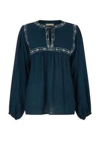 Hemdbluse RAFFYA "Baez Billowy Sleeve Blouse Damen", Damen, Gr. 36, blau, 100% Baumwolle, Blusen Hemdbluse