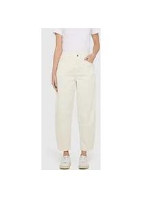 Stoffhose MAC "BORA 2.3 zip", Damen, Gr. 36, N-Gr, antique wei&szlig; ppt, Web, Obermaterial: 96% Baumwolle, 4% Elasthan, unifarben, normal lang, Hosen Stoffhose, mit Stretch