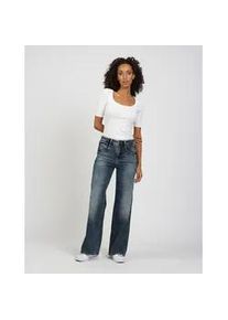 Weite Jeans Gang "Gang Jeans Wide Fit 94AMELIE WIDE", Damen, Gr. 29, blau, Denim/Jeans, 96% Baumwolle, 2% Elastomultiester, 2% Elasthan, Jeans
