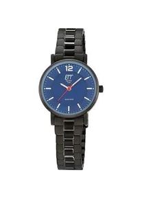 Solaruhr ETT, schwarz, Armbanduhren, Damen, Armbanduhr, Damenuhr, Partneruhr, Edelstahlarmband