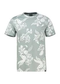 Kurzarmshirt Lerros, Damen, Gr. M, storm grau, Jersey, Obermaterial: 100% Baumwolle, bedruckt, normal h&uuml;ftbedeckend, Rundhals, Shirts, mit floralem Allover-Print