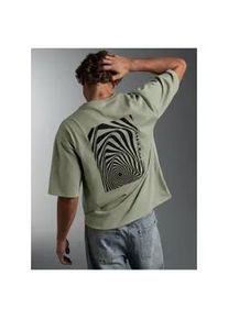 T-Shirt TRIGEMA "TRIGEMA T Shirt mit abstraktem Print", Damen, Gr. XL, salbei, Single Jersey, 100% Baumwolle, Basic, Rundhals, Shirts T-Shirt