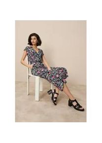 Culotte-Overall Tamaris, Damen, Gr. 36, N-Gr, schwarz, Single Jersey, Obermaterial: 95% Viskose, 5% Elasthan, gebl&uuml;mt, figurumspielend ca. Mitte Wade, V-Ausschnitt, Overalls, mit Bindeg&uuml;rtel