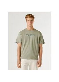 Rundhalsshirt Pepe Jeans "EGGO", Damen, Gr. M, palm gr&uuml;n, Jersey, Obermaterial: 100% Baumwolle, bedruckt, normal normal, Rundhals, Shirts Rundhalsshirt