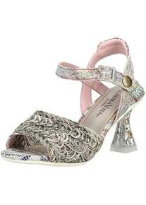 High-Heel-Pumps Laura Vita "Laura Vita Pumps Leder/Textil", Damen, Gr. 40, grau, Leder, Textil, Schuhe