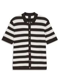 Poloshirt Bugatti, Damen, Gr. 3XL, 90, braun, 50% Baumwolle, 50% Polyester, unifarben, regular fit, ohne Ausschnitt, Shirts, Regular Fit mit Blockstreifen