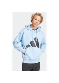Kapuzensweatshirt Adidas SPORTSWEAR "ESSENTIALS BIG LOGO HOODIE", Herren, Gr. XXL, glow blau, schwarz, Obermaterial: 55% Baumwolle, 36% Polyester, 9% Viskose, angesetztes B&uuml;ndchen, Sweatshirts, ohne Verschluss, mit Rippb&uuml;ndchen