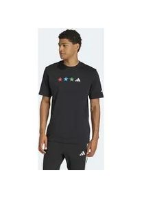 T-Shirt Adidas SPORTSWEAR "FIFA WC MAP GRAFIK", Herren, Gr. S, schwarz, Obermaterial: 100% Baumwolle, Shirts T-Shirt