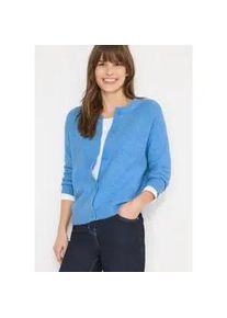 Cardigan Cecil, Damen, Gr. XXL (46), fountain blau melange, Strick, Obermaterial: 37% Baumwolle, 34% Polyacryl, 26% Polyester, 3% sonstige Fasern, unifarben, bequem h&uuml;ftbedeckend, Rundhals, Strickjacken, mit Knopfleiste