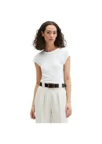 Marc O'Polo T-Shirt MARC O'POLO "aus Organic Cotton", Damen, Gr. XL, grau wei&szlig;, Obermaterial: 100% Baumwolle, unifarben, Basic, slim fit, Rundhals, Shirts T-Shirt