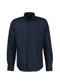 Langarmhemd Lerros "Herrenhemd aus Baumwoll-Leinen-Mix", Herren, Gr. 3XL, Normalgr&ouml;&szlig;en, classic navy, 55% Leinen, 45% Baumwolle, Hemden