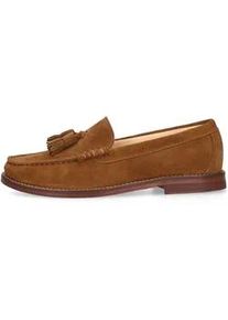 Loafer Henry Stevens "Riley W TL", Damen, Gr. 39, caramel, Kalbsvelours, Schuhe Loafer