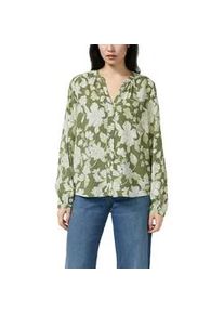 Langarmbluse s.Oliver, Damen, Gr. 34, gr&uuml;n floral, Web, Obermaterial: 100% Viskose, gemustert, regular fit normal, Rundhals, elastischer Bund, Blusen, mit All-Over Print
