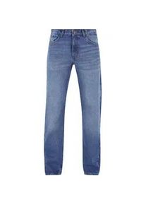 Bequeme Jeans Urban Classics "Urban Classics Herren Heavy Ounce Straight Fit Jeans", Herren, Gr. 30, Normalgr&ouml;&szlig;en, new mid blau washed, 100% Baumwolle, unifarben, Jeans