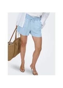 Shorts Only "ONLCHARIS LIFE PULL UP SHORTS WVN CC", Damen, Gr. S, N-Gr, light blau denim, Web, Obermaterial: 100% Lyocell, unifarben, regular fit kurz, Hosen Shorts, mit Bindeverschluss und elastischem B&uuml;ndchen, Denim Look