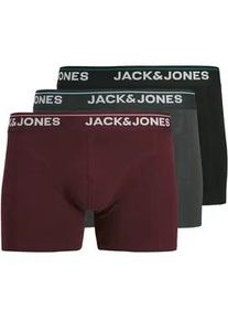 Jack & Jones Trunk JACK & JONES "JACTIMOTHY SOLID TRUNKS 3 PACK", Damen, Gr. XXL, 3 Stk., phantom pack:winetasting, schwarz, Jersey, Obermaterial: 95% Baumwolle, 5% Elasthan, meliert, Unterhosen