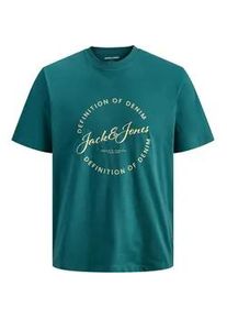 Jack & Jones T-Shirt JACK & JONES "JJGRAYSON TEE SS CREW NECK", Damen, Gr. S, atlantic deep, Jersey, Obermaterial: 100% Baumwolle, bedruckt, regular fit normal, Rundhals, Shirts T-Shirt, Baumwolle, regular fit