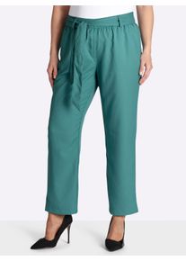 sheego Gro&szlig;e Gr&ouml;&szlig;en Palazzohose mit Bindeg&uuml;rtel, t&uuml;rkis, Gr&ouml;&szlig;e 52 - Damen