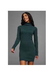Strickkleid Kangaroos, Damen, Gr. 42, N-Gr, blau (petrol), Strick, Obermaterial: 60% Baumwolle, 40% Polyacryl, figurbetont mini, Rippb&uuml;ndchen, Kleider Strickkleid, mit Rollkragen