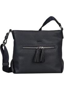 Umh&auml;ngetasche Gabor "Anthina", Damen, Gr. B/H/T: 28cm x 23cm x 9cm, blau, Polyurethan, clean, gepflegt, gepr&auml;gtes Muster, unifarben, Taschen Umh&auml;ngetasche, aus weich genarbtem Lederimitat mit dekorativem Quastendetail