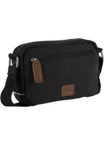 Handtasche Camel Active "Aurum", Damen, Gr. B/H/T: 20,5cm x 15cm x 6cm, schwarz, Polyester, beschichtet, clean, unifarben mit Farbeins&auml;tzen, Taschen Handtasche, aus recyceltem Polyester in Nylonstruktur, leicht & mit feinen Details