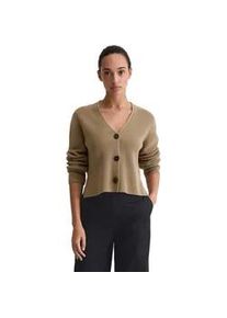 Marc O'Polo Cardigan MARC O'POLO "aus Heavy-Weight-Organic-Cotton", Damen, Gr. M, soft mocca, Obermaterial: 100% Baumwolle, unifarben, relaxed fit, V-Ausschnitt, Strickjacken