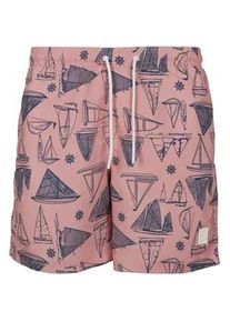 Badeshorts Urban Classics "Urban Classics Herren Pattern Swim Shorts", Herren, Gr. XXL, US-Gr&ouml;&szlig;en, yacht aop, 100% Polyester, Badehosen Badeshorts