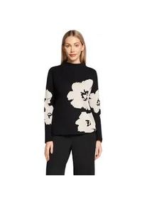 Strickpullover Betty Barclay "Damen mit Stehkragen", Damen, Gr. 42, patch schwarz, cream, Strick, Obermaterial: 55% Viskose, 30% Polyester, 15% Polyamid, figurumspielend lang, Pullover Strickpullover