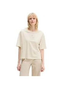 Marc O'Polo T-Shirt MARC O'POLO "aus reiner Bio-Baumwolle", Damen, Gr. M, grau wei&szlig;, Obermaterial: 100% Baumwolle, unifarben, Basic, regular fit, Shirts T-Shirt