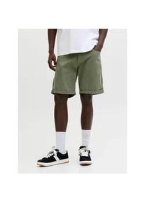 Jack & Jones Shorts JACK & JONES "JPSTRICK DYLAN ORIGINAL SHORTS", Herren, Gr. XL, N-Gr, deep lichen gr&uuml;n, Web, Obermaterial: 98% Baumwolle, 2% Elasthan, unifarben, regular fit knielang, Hosen Shorts