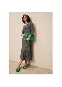 Midikleid Tamaris, Damen, Gr. 46, N-Gr, schwarz (schwarz sand), Jersey, Obermaterial: 95% Viskose, 5% Elasthan, ausgestellt lang, Rundhals, elastischer Bund, Kleider Midikleid, aus bequemem Jersey mit Schn&uuml;rdetail