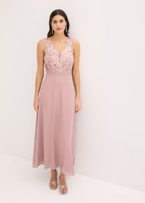 bonprix Maxikleid mit Paillettenstickerei, rosa, Gr.50, Elegantes Abendkleid mit feiner Stickerei und Paillettenverzierungen im Oberteil
